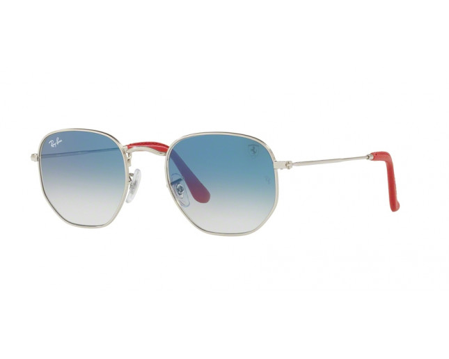 ray ban hexagonal light blue gradient