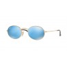 Ray-Ban Oval Metal Shiny Gold Crystal Light Blue Flash