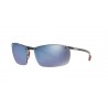 Ray-Ban RB8305 Ferrari Edition Light Carbon Shiny Dark Grey Mirror Blue Polar