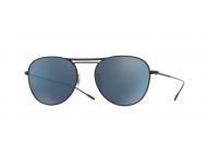 Oliver Peoples Cade Matte Black Teal Blue Mirror