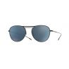 Oliver Peoples Cade Matte Black Teal Blue Mirror