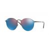 Ray Ban Blaze Round RB3574N Demiglos Black Dark Violet Mirror Blue