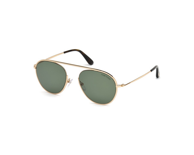 Tom Ford Keith 02 Shiny Gold Green Grey TF0599 28N Lunettes de soleil IceOptic
