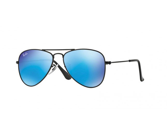 Ray-Ban Aviator Junior RJ9506S 201/71 Matte black-Blue mirror - RJ9506S  201/55 - Sunglasses - IceOptic