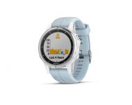 Garmin Fénix 5S Plus HR Silver blanche avec bracelet bleu lagon