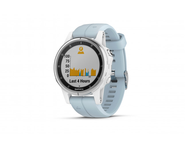 Garmin Fénix 5S Plus HR Silver blanche avec bracelet bleu lagon - 010-01987-23 Multisports Watches and Outdoor GPS - IceOptic
