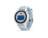 Garmin Fénix 5S Plus HR Silver blanche avec bracelet bleu lagon