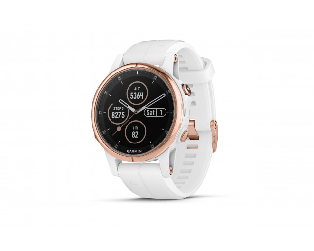 Garmin Fénix 5S Plus HR Rosegold Sapphire blanche avec bracelet