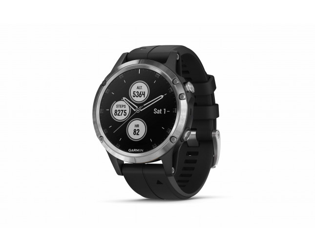 Garmin Fénix 5 Plus HR Silver noire avec bracelet noir - 010-01988-11 -  Montres Outdoor et GPS - IceOptic