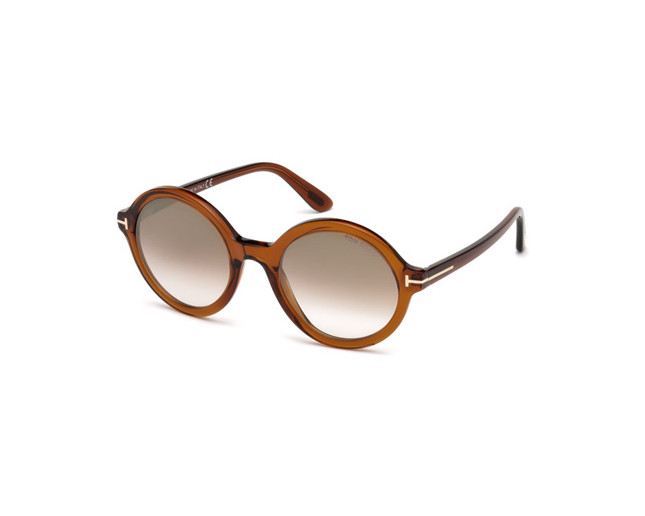 Tom Ford Nicolette 2.0 OrangeTortoise Brown Smoke Mirror