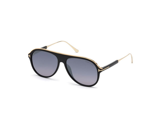 Tom Ford Nicholai-02 Shiny Black Grey Mirror