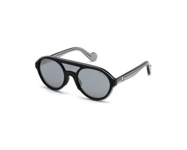 Moncler ML0052 Shiny Black Grey Mirror