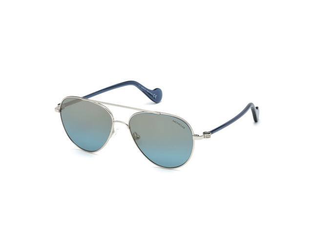 Moncler ML0056 Shiny Palladium Blue Mirror