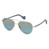 Moncler ML0056 Shiny Palladium Blue Mirror