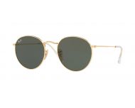 Ray-Ban Round Metal Shiny Gold Crystal Grey Flash