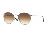 Ray-Ban Round Metal Shiny Gold Crystal Light Blue Flash