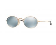 Ray-Ban Oval Metal Shiny Gold Crystal Light Blue Flash