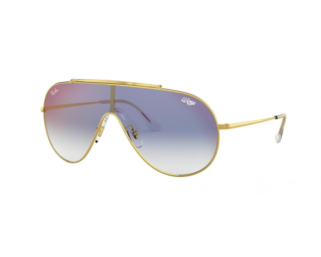 Ray-Ban RB3597 Gold Clear Gradient Blue Mirror Red