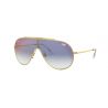 Ray-Ban RB3597 Gold Clear Gradient Blue Mirror Red