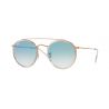 Ray-Ban Round Double Bridge RB3647N Gold Crystal Green - RB3647N 