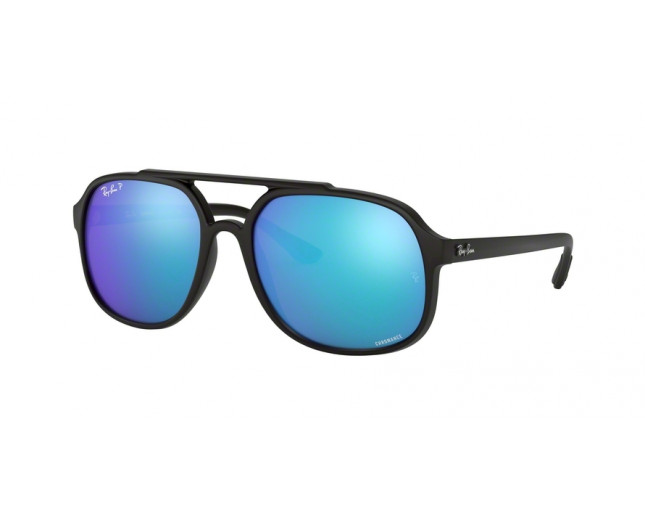 Ray-Ban RB4312CH Matte Black Green Mirror Blue Polar