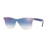 Ray-Ban RB4440N Matte Transparent Clear Gradient Blue Mirror