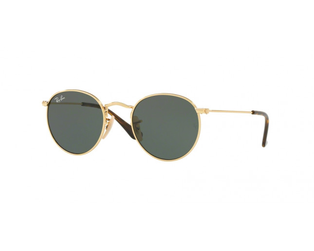 Ray Ban Round Metal Junior Gold-Gray green