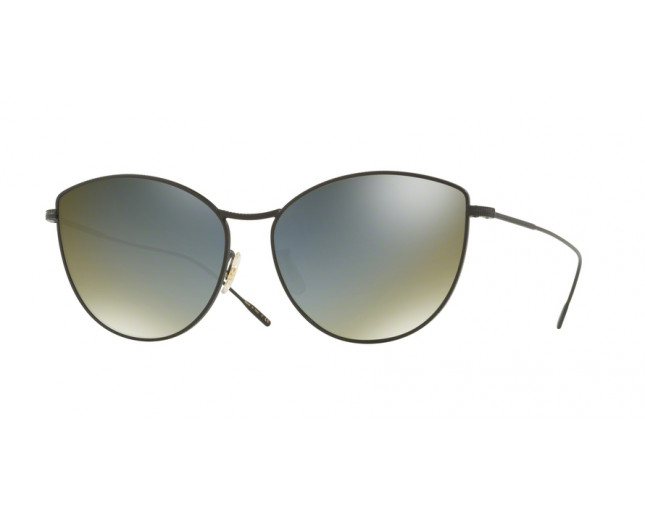 Oliver Peoples Rayette Matte Black Graphite Gold Mirror