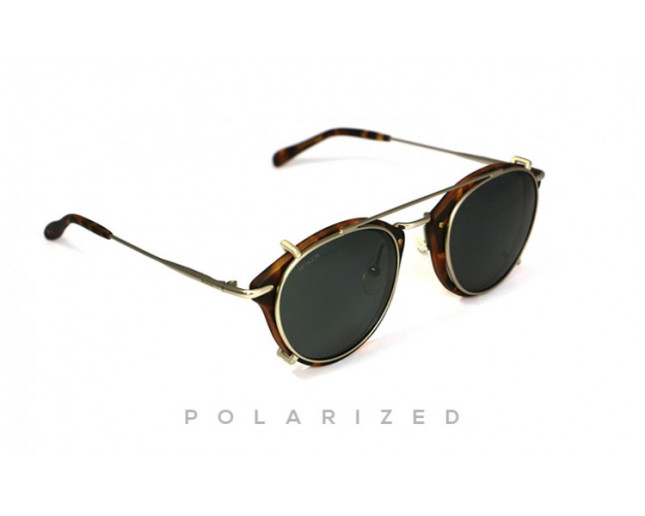 Moken Vision Clyde Tortoise Silver + Clip Sun Green Lenses