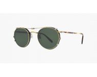 Garrett Leight Wilson M Clip-On Shield Jasper leasther-Gold