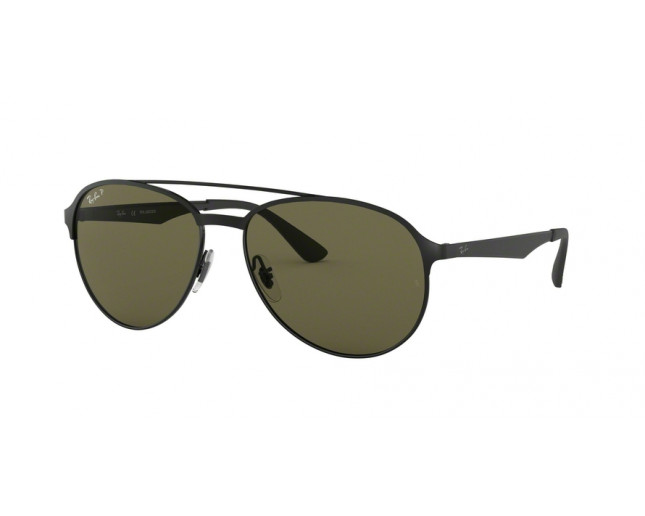 Ray-Ban RB3606 Shiny Black On Top Matte Black Dark Green Polar