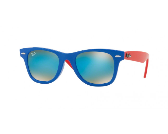Ray Ban Wayfarer Junior RJ9066S Blue Red Mirror Blue RJ9066S 7039 B7 Lunettes de soleil IceOptic
