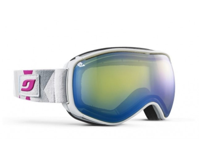 Julbo Masque de Ski Ventilate Blanc/Bleu/Rose Ecran Jaune Flash Bleu