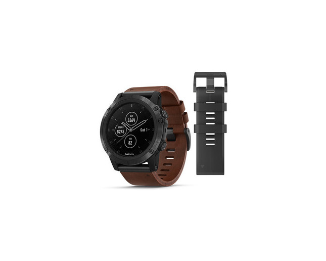 Garmin Fénix 5X Plus HR Black Sapphire noire avec bracelet cuir