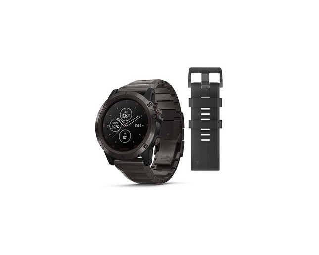 Garmin Fénix 5X Plus HR Black Sapphire noire avec bracelet métal