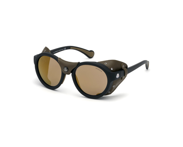 Moncler ML0046 Matt Black Brown Mirror