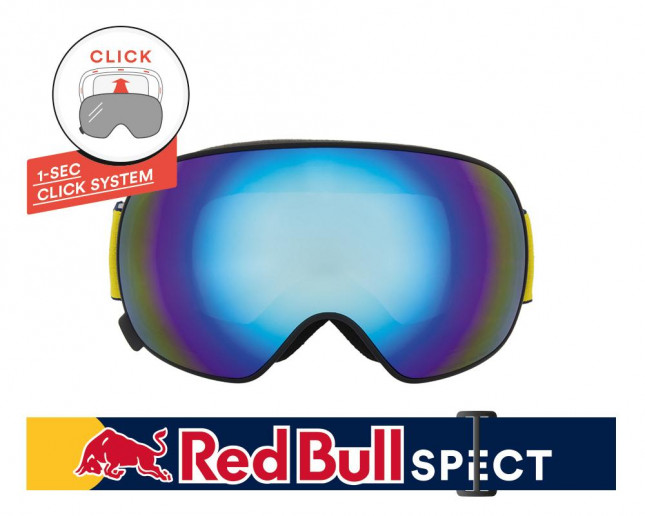 Red Bull Masque de Ski Spect Magnetron Spherique Matt Black 2 écrans Blue  Snow et Orange - MAGNETRON-002 - Ski Goggles - IceOpti