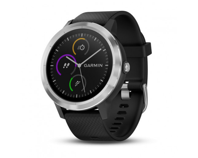 Garmin Vivoactive 3 Silver Bracelet silicone noir - 010-01769-00 - Montres  Outdoor et GPS - IceOptic