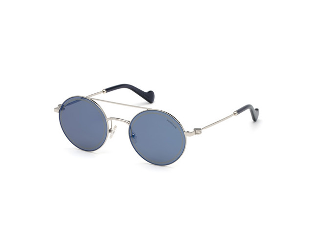 Moncler ML0084 Shiny Palladium Blue Mirror