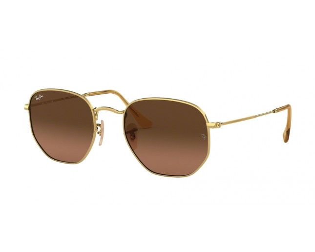 Ray-Ban Hexagonal Gold Brown Gradient Grey