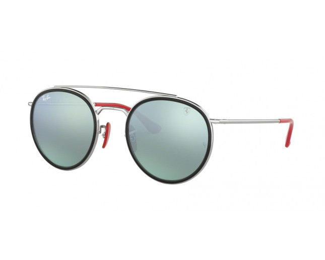 Ray-Ban RB3647M Scuderia Ferrari Edition Silver Light Green Mirror Silver