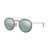 Ray-Ban RB3647M Scuderia Ferrari Edition Silver Light Green Mirror Silver