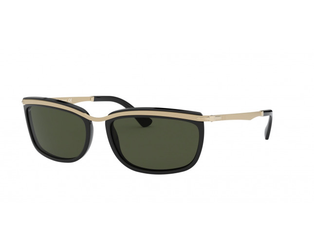 Persol 3229S Noir Mat / Doré Crystal Green