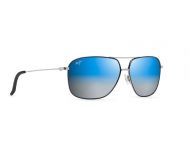 Maui Jim Kami Silver Navy Blue Mirror Blue to Silver