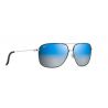 Maui Jim Kami Silver Navy Blue Mirror Blue to Silver