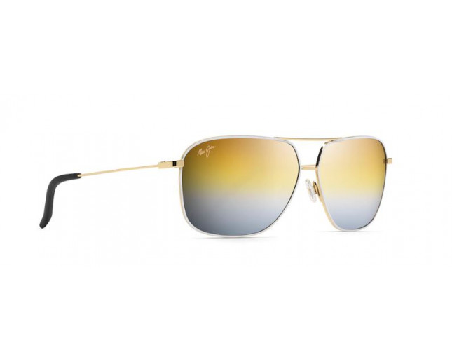 Maui Jim Kami Gold with White Dual Mirror Gold to Silver