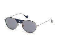 Moncler ML0105 Silver Blue Blue Gold Mirror Polarized