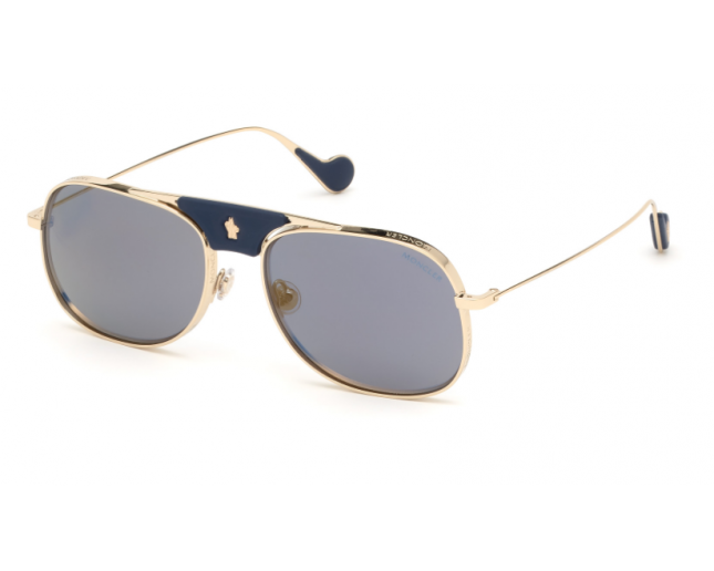 Moncler ML0104 Gold Blue Blue Gold Mirror Polarized