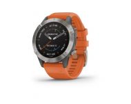 Garmin Fénix 6 Sapphire Titane Silver Gris avec Bracelet Orange