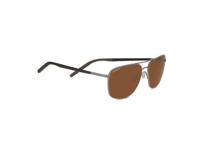 Serengeti Spello Shiny Gun metal / Dark Brown / Chocolate brown-polarized Drivers